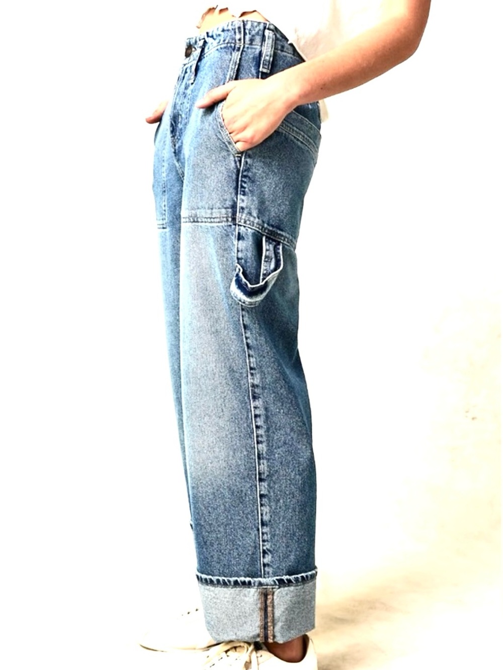 Free People Mid Rise Jeans We The Free Wide Leg Blue 29